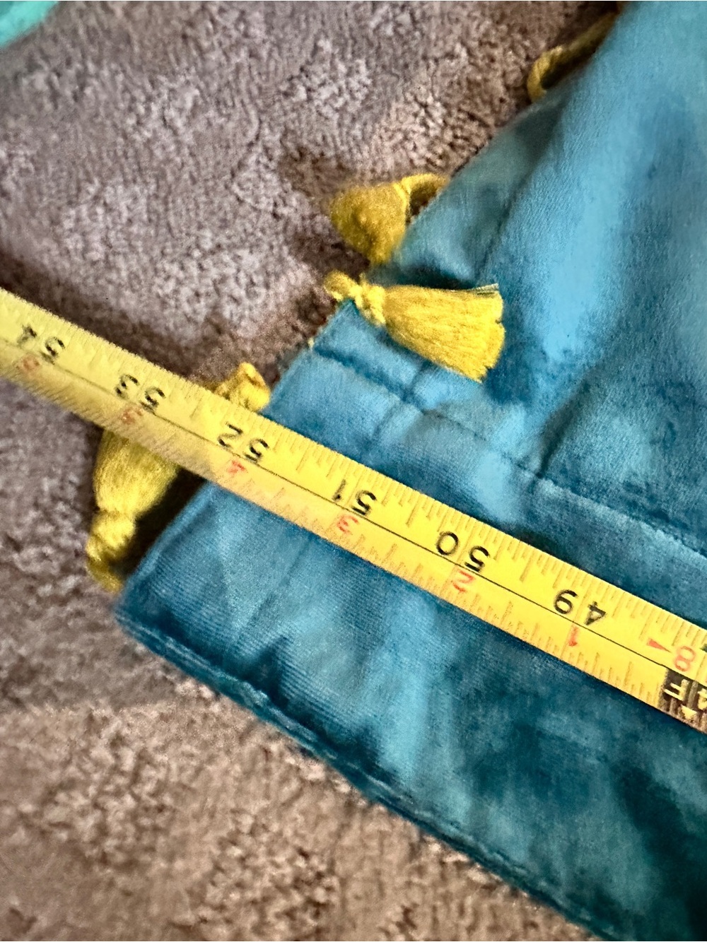Opalhouse Teal velvet Fabric with lime/green color Label Accent - Picture 3 of 8